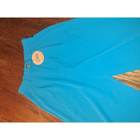 New Aaron & Amber Small Blue Wide Leg High Rise Dress Pants Trousers MAP2118 - Picture 2 of 4